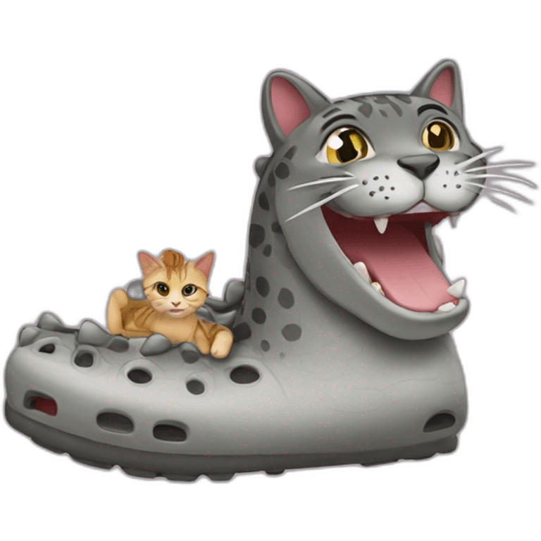 crocs with a cat emoji