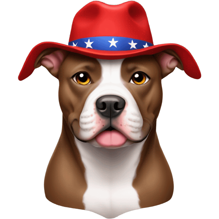 Pitbull with maga hat emoji