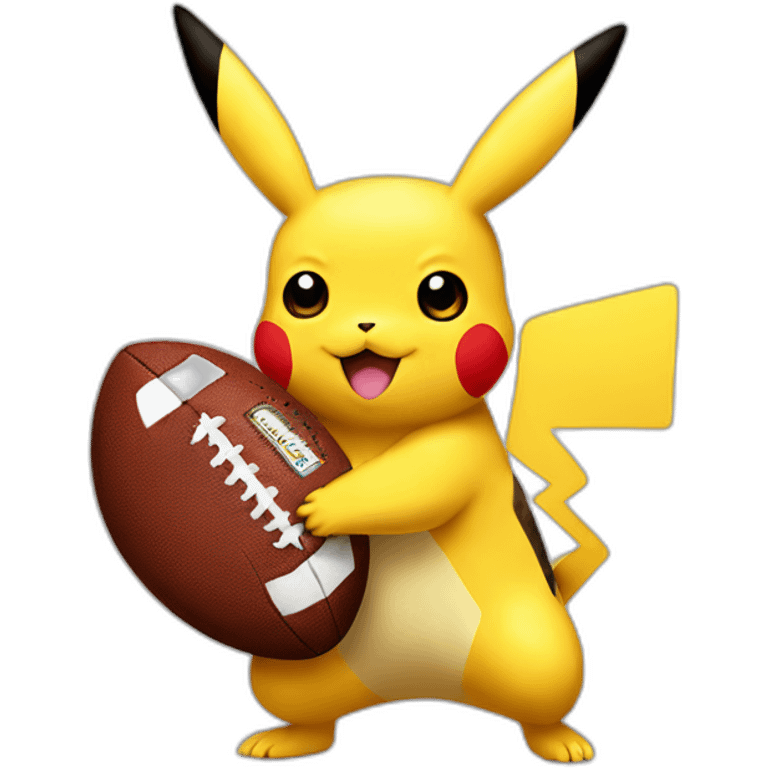 pikachu holding a football emoji