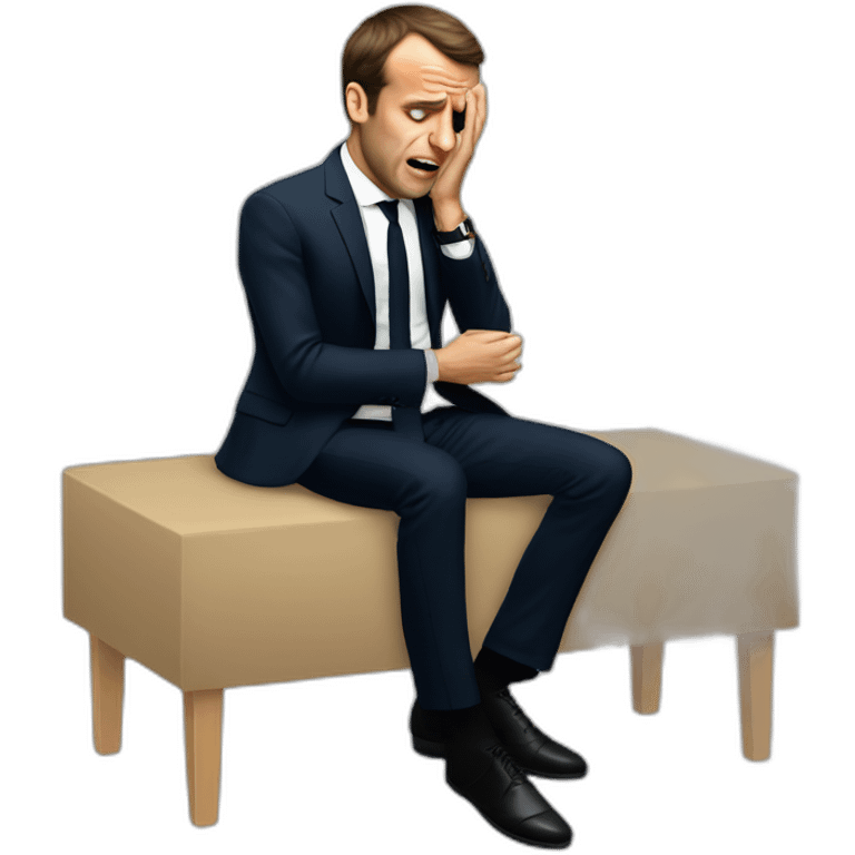 Emmanuel macron crying full body emoji