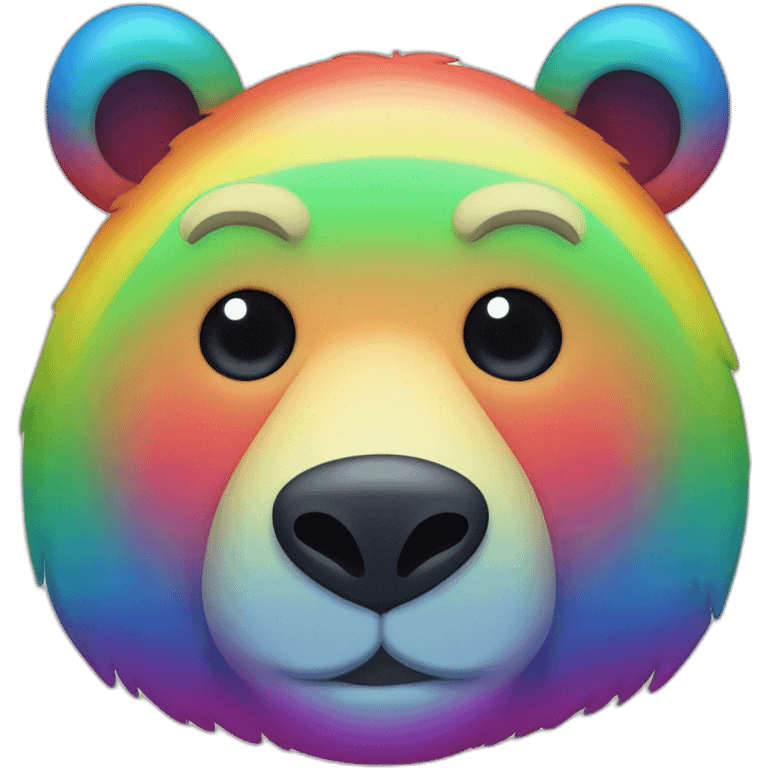 rainbow colored bear face emoji