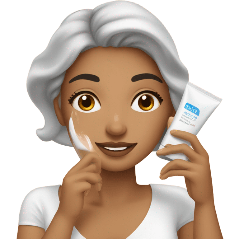 Latina applying skincare  emoji