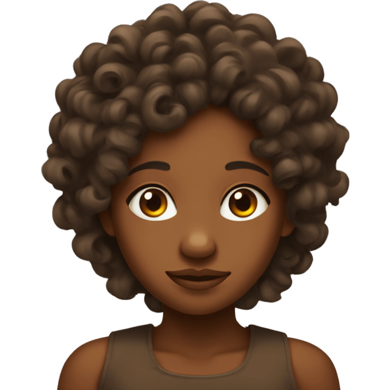 A brown buffalo with a face of a black girl with curly hair  emoji