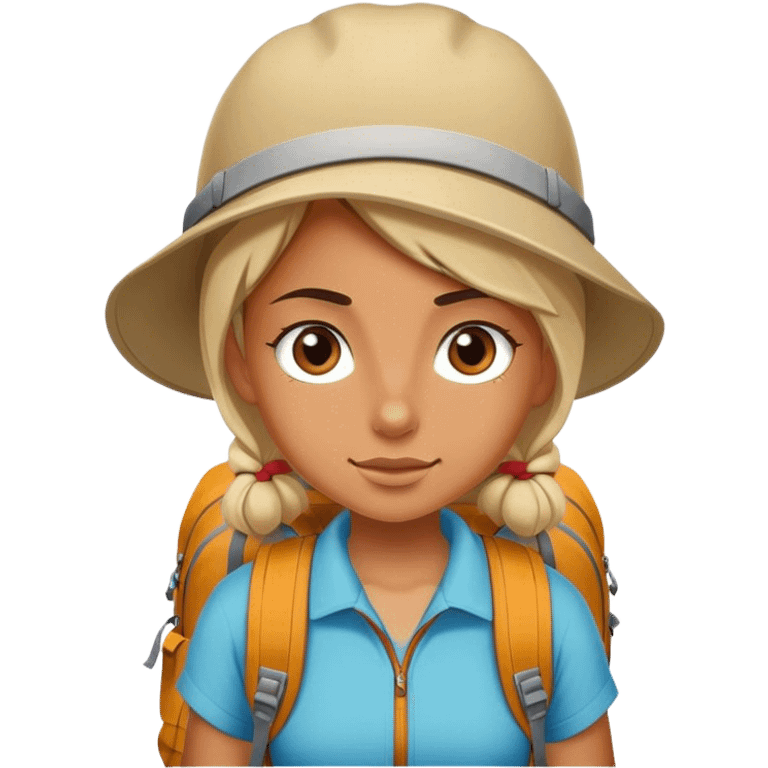 Girl goes trekking emoji