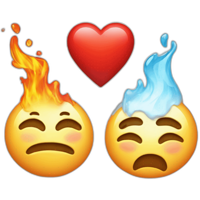 Un coeur  enflammé  et glacé emoji