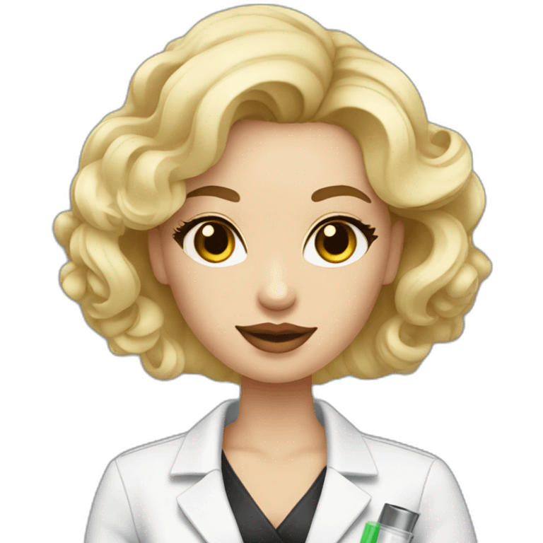 blonde cosmetologist with a syringe in her hand emoji