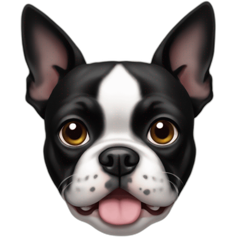 Boston terrier by heater emoji