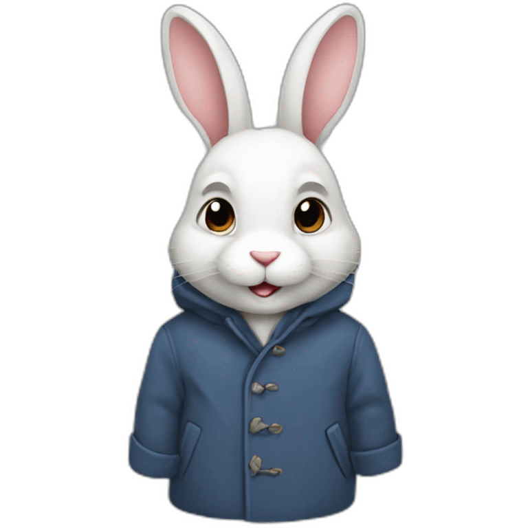 Rabbit in coat emoji