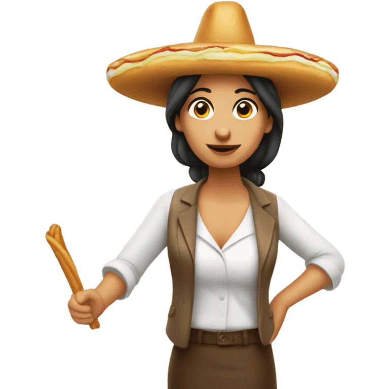 Mexican lady with a cart selling churros emoji