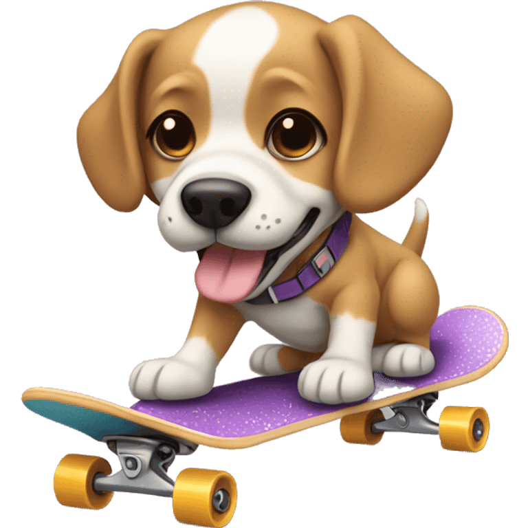 Um cachorro andando de skate emoji