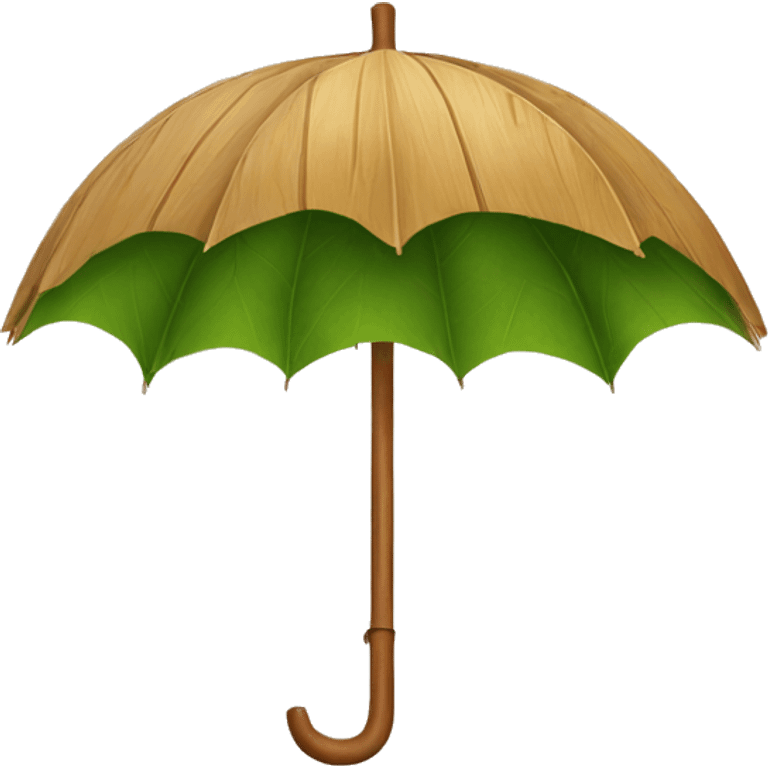 Wooden leaf umbrella emoji