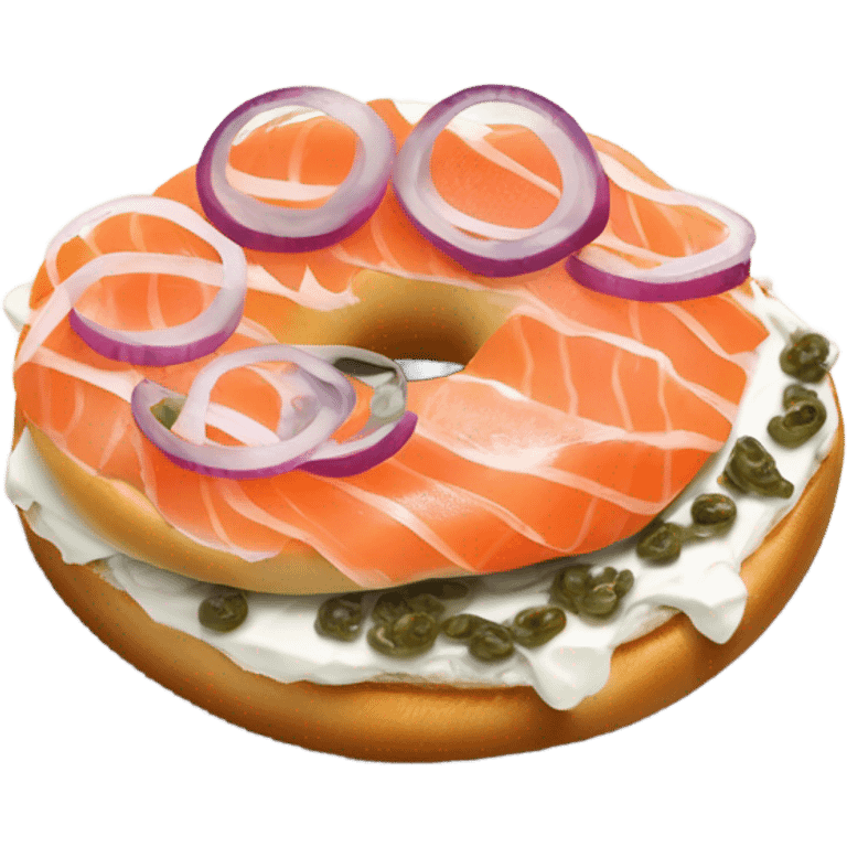 salmon and cream cheese bagel emoji