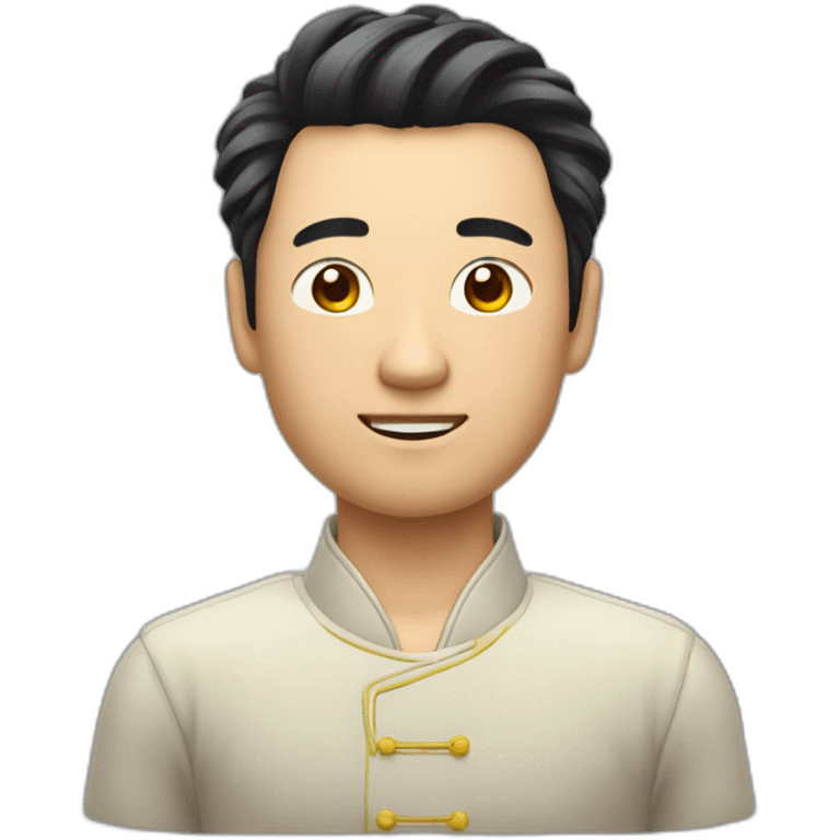 Homme Chinois cheveux mal coiffé emoji