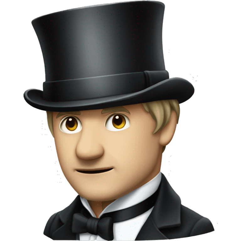 Rodion Raskolnikov from "Crime and Punishment" in a top hat emoji