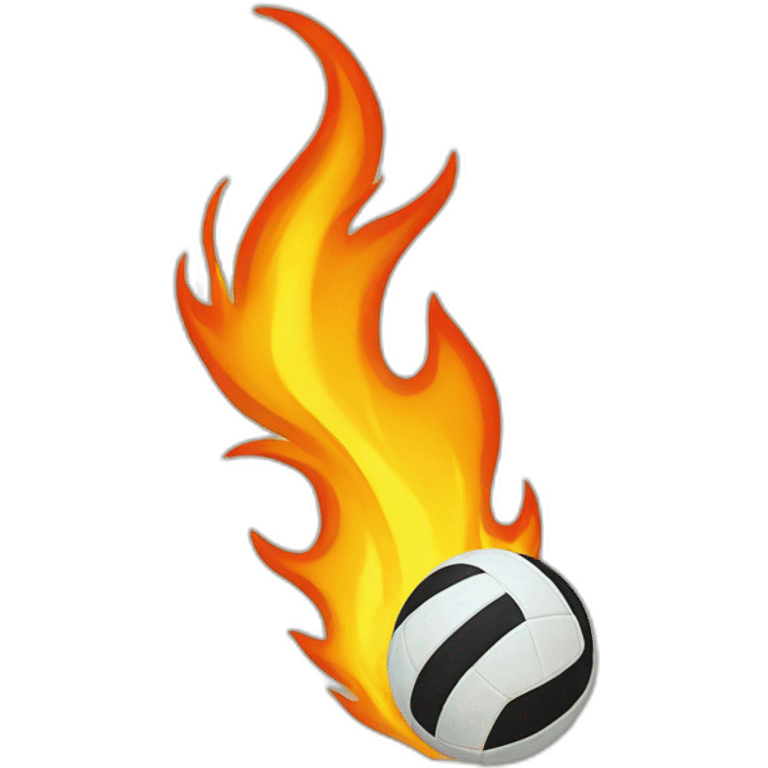 Fire and volleyball emoji