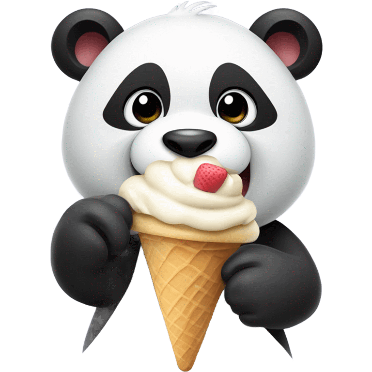 Panda eating ice cream emoji