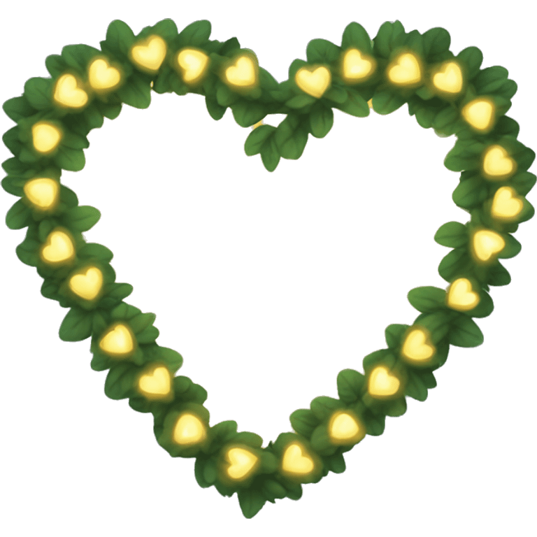 White heart with a garland that glows yellow  emoji