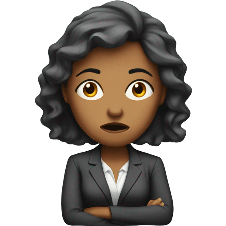 Frustrated business woman emoji