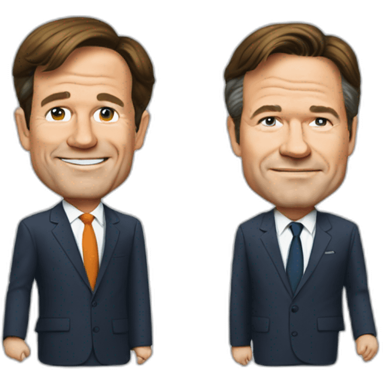 Mark Rutte together with klauss schwab emoji