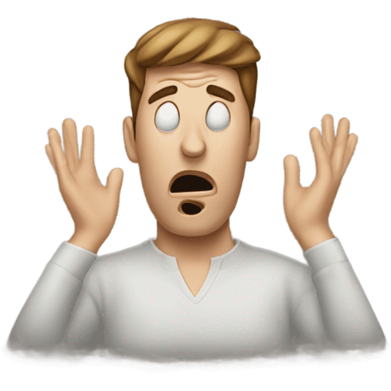 person with hands around their neck looking exasperated  emoji