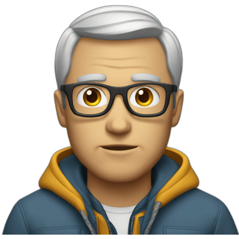 "Focused man in jacket" emoji