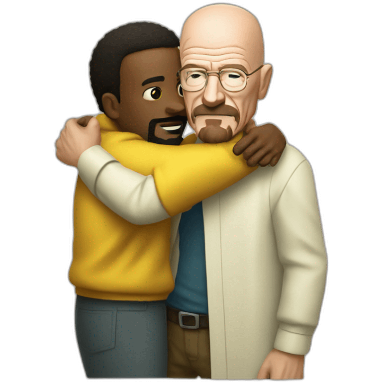 walter white hugging a black guy emoji