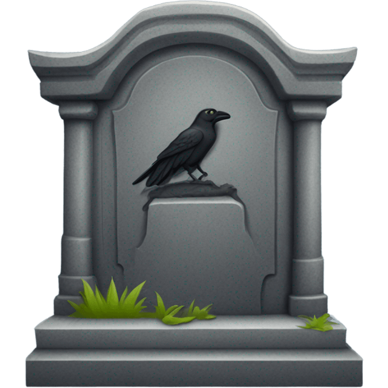 Tombstone with crow  emoji