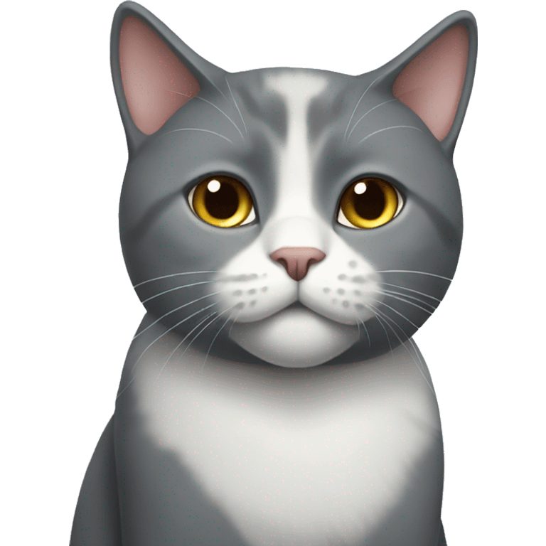 Grey tuxedo cat  emoji