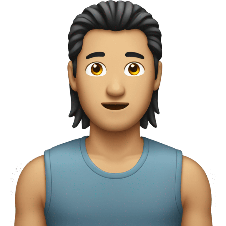 Asian man with a mullet emoji