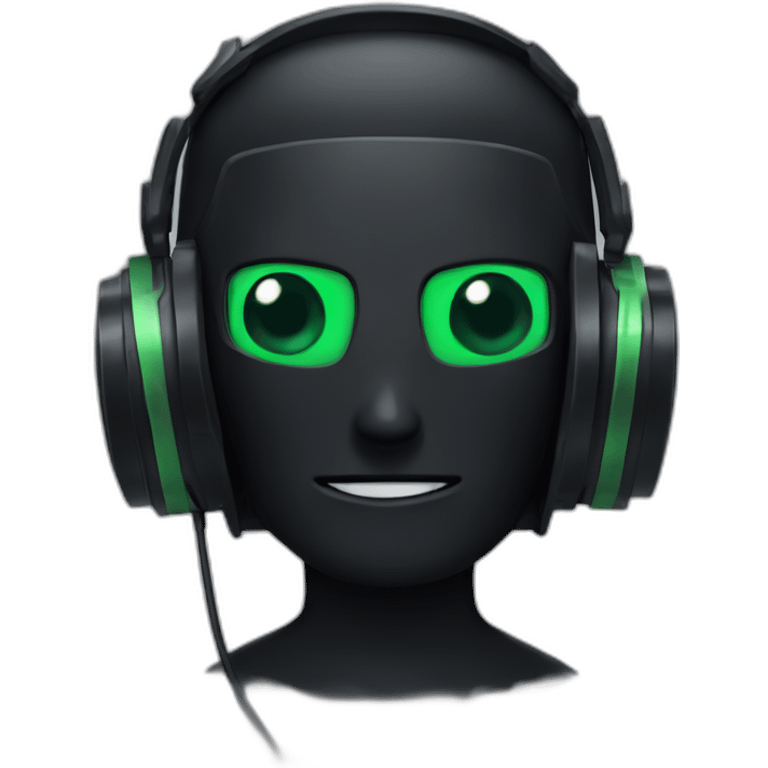 Enderman with green eyes and headset emoji