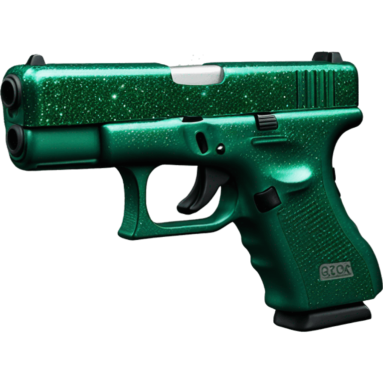 sparkly dark green glock emoji