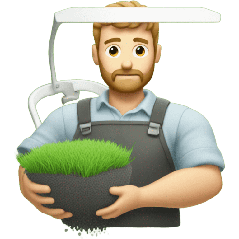 Man spreading granules in yard  emoji