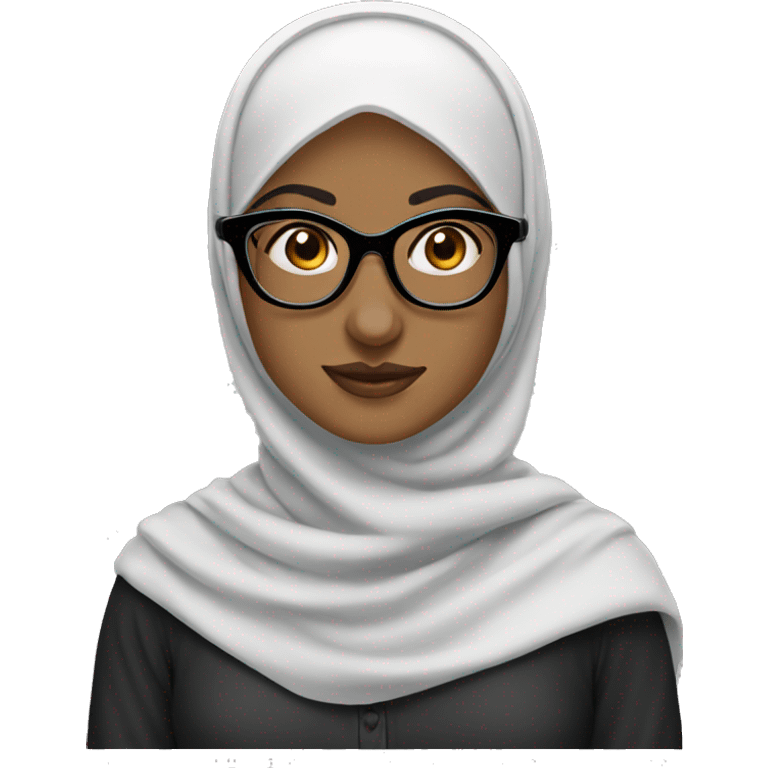 Hijabi with glasses fair skin emoji