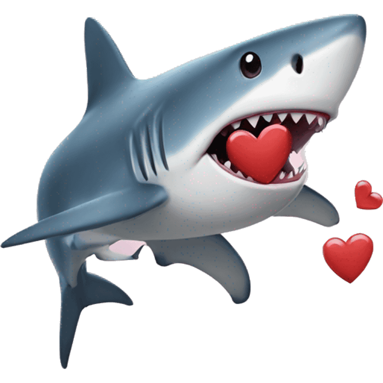 shark holding a heart emoji