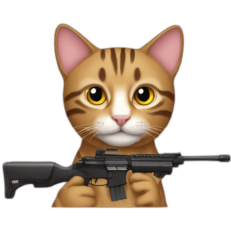 Tabby cat rifle emoji