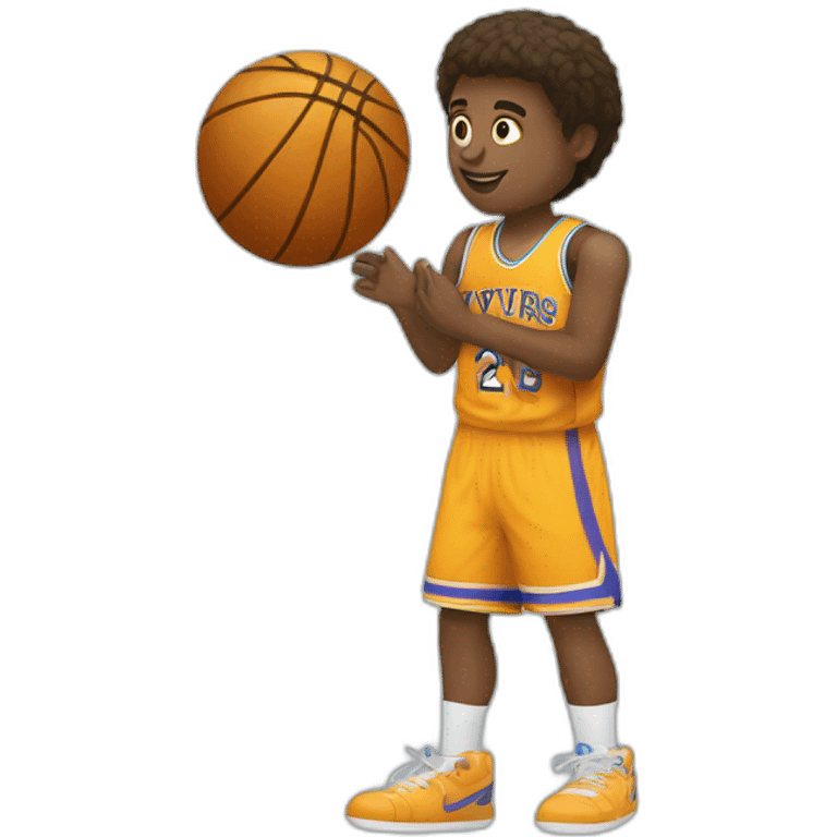 un garcon avec un ballon de basket emoji