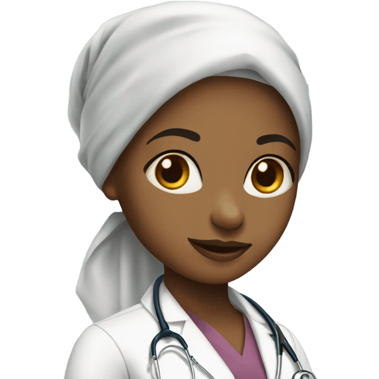 beautiful girl doctor in a headscarf emoji