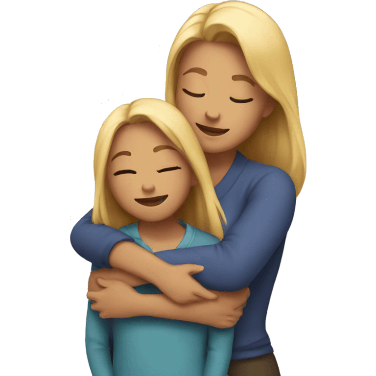 Mom and daughter hugging emoji