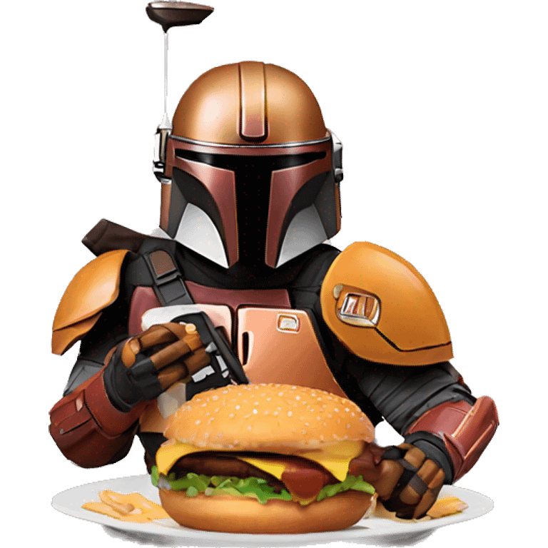 mandolorian eating a burger emoji