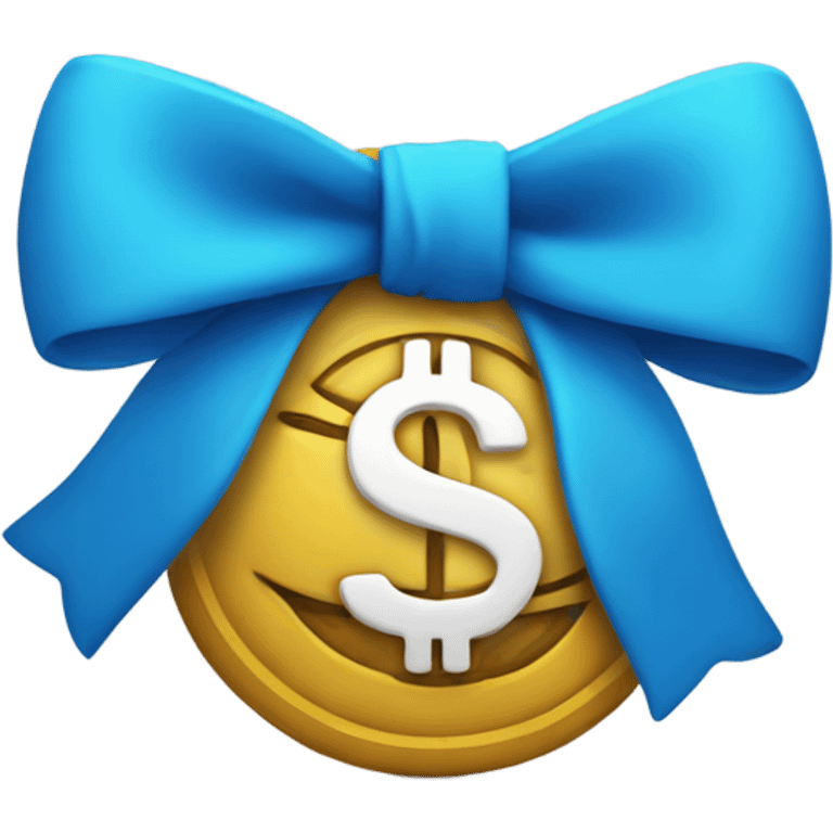 Money with a blue bow emoji