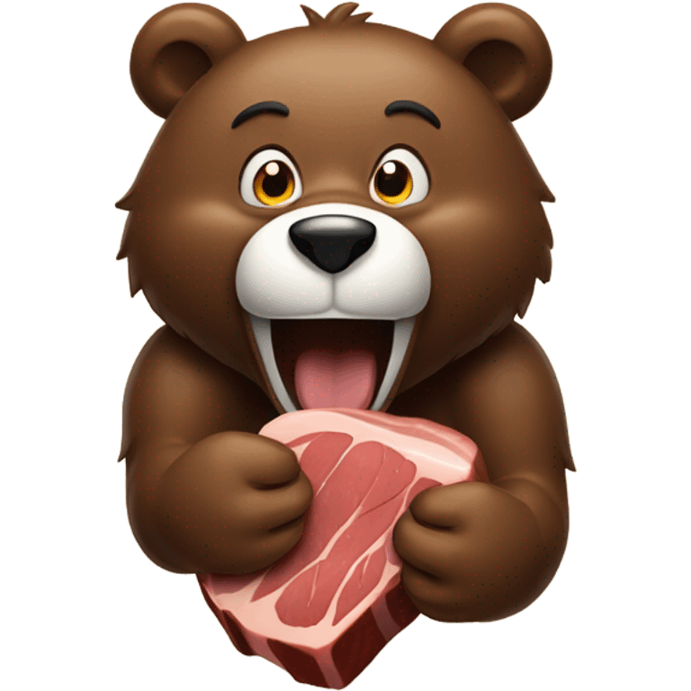 Bear eating steak emoji