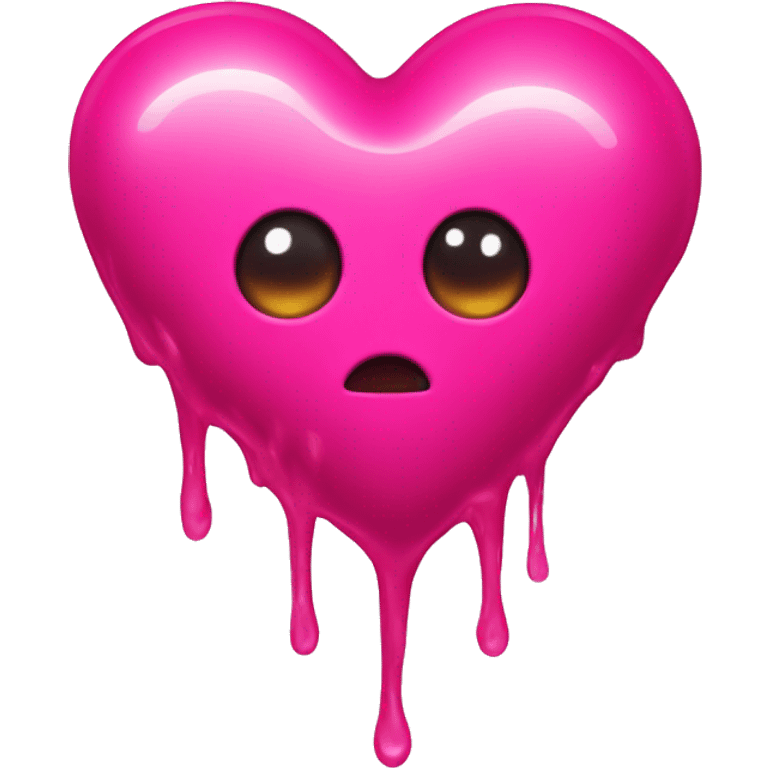 Hot pink melting heart emoji