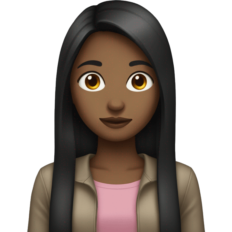 girl with straight dark hair emoji