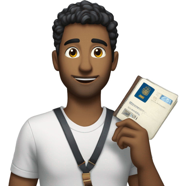 Rauw Alejandro holding a passport  emoji