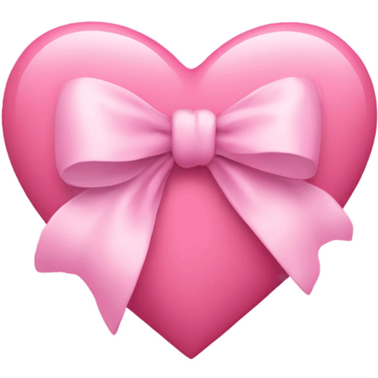 Baby pink heart with a large bow in the middle emoji