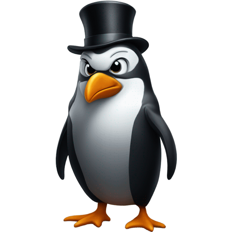 Angry old penguin in top hat emoji