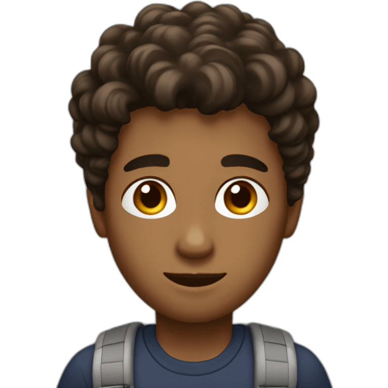 create a young man with brown skin, dark eyes; hair to the side, holding a notebook emoji