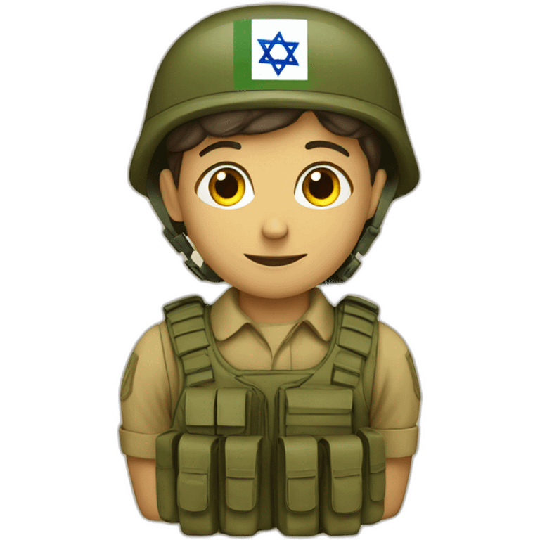 Israeli soldier with a his country's flag emoji