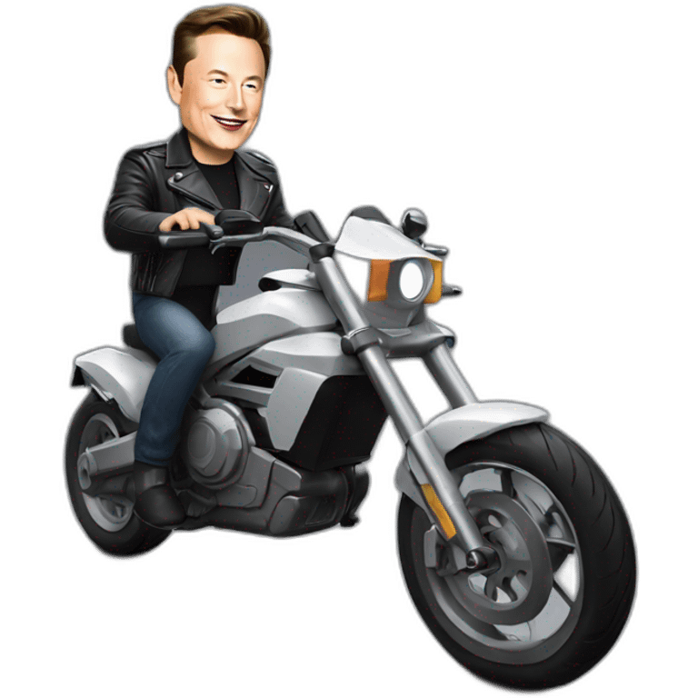 Elon musk sur une moto emoji