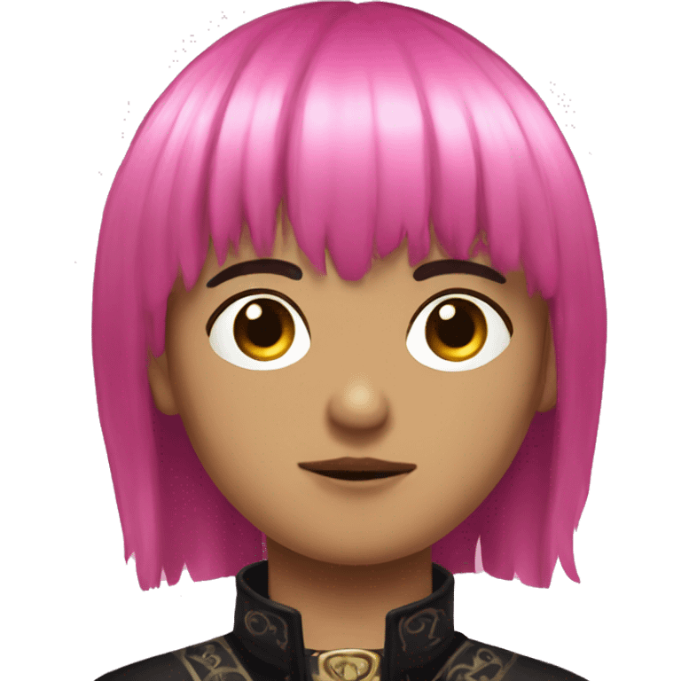 Byzantine Mexican goth boy with black and pink hair with bangs  emoji